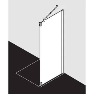 Kermi Pasa XP Seitenwand f Pendeltür 1-fl. und Festfeld PXTFR078201AK 78x200cm, silber mattglanz, ESG klar, rechts, auf Duschplatz