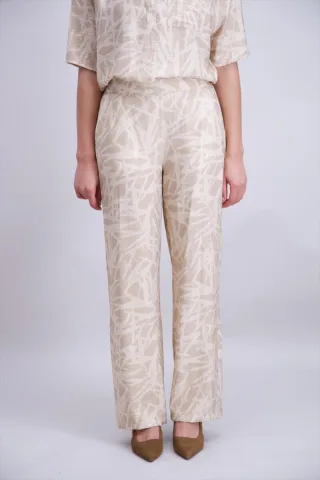 signe nature - Hose mit Muster beige - Gr. - 38