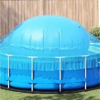 vidaXL aufblasbare Whirlpoolabdeckung, Poolkissen für Aufstellpools Blau Ø 300 cm PVC