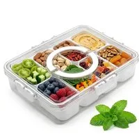 Spetebo Frischhaltedose Snackbox auslaufsicher mit 8 Schalen und Deckel, Kunststoff, (Anzahl, 1-tlg., 31 x 24 cm), Snack Transportbox luftdicht mit 8 Fächern