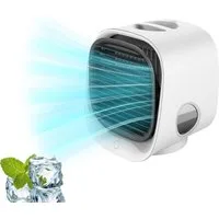 FELIXLEO Ventilatorkombigerät Mobiler Luftkühler Mini Klimaanlage Akku Ventilator mit Sprühnebel
