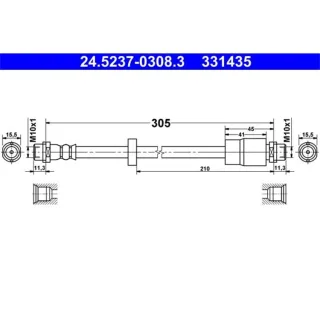 ATE Bremsschlauch vorne Audi A4 Seat Exeo