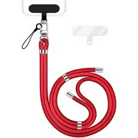 Nalia Handykette Universal Smartphone, Nylon Handyband / Karabiner Silber & 2 Pads / 35-75cm Tragelänge