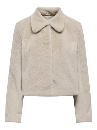 JDY - JDYMACY FAUX FUR JACKET OTW NOOS Moonbeam - Gr. - M