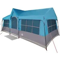 vidaXL Tunnelzelt Familienzelt mit Dach Blau und Grau 622 x 295 x 238 cm, (1 tlg)