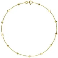 Schmuck Krone Fußkette Fußkette mit Kugeln, 333 Gelbgold, 25cm, Gold 333