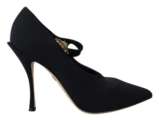 Dolce & Gabbana Schwarze Socken Stretch Kristall Pumps Damen Schuhe