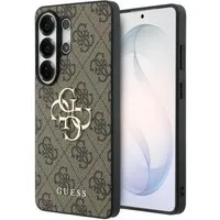 Guess Handyhülle Hülle braun Galaxy S26 Ultra Kunstleder Big Logo goldfarben Metall 6,9 Zoll, Kantenschutz