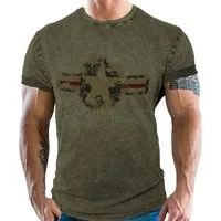 GASOLINE BANDIT® T-Shirt für den US-Army Fan im Washed Jeans Look USAF