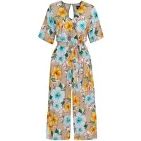 Hell Bunny Jumpsuit Pattaya Tropical Retro Vintage 60er 70er Blumen Playsuit Overall