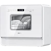 Airmsen Tischgeschirrspüler Mini Geschirrspüler mit Einstellbares Weichwassersystem ZMW-DTHA01, 5 l, 5 Maßgedecke, Weichwasseranlage,12H Timer,Kompakt, Ideal für Wohnungen Wohnmobil