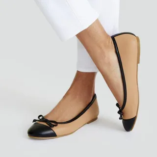 Ballerinas im Couture-Stil für Damen, Damen, size: regular, Beige, Synthetic-blend, by Lands' End