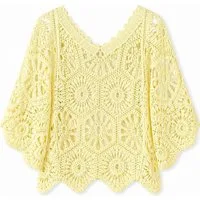 ITALY VIBES Blusenponcho - Häkelshirt - Spitzenshirt - ITALY VIBES - Boho - Oversize ONE SIZE- passend für Größen S - L