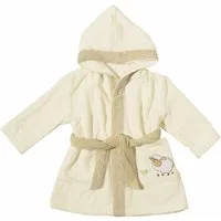 Egeria Kinderbademantel Sheep, Langform, Walkfrottee, Kapuze, Gürtel, mit Kapuze und kleiner Stickerei, Organic Cotton