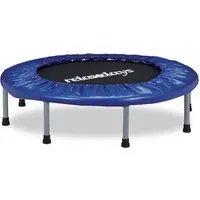 relaxdays Fitnesstrampolin Indoor Trampolin Ø 95 cm, blau, 95 cm