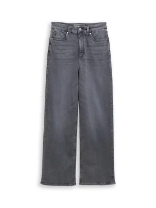 Denim Tom Tailor - TTLINOU WIDE High Waist Jeans used mid stone grey denim - Gr. - 32