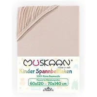 Müskaan Spannbettlaken Kinder Spannbetttuch 60x120 - 70x140 cm Bettlaken Tuch 100% Baumwolle, Jersey, Gummizug: Rundumgummizug, Matratzen Bezug bis 12cm Matratzenhöhe