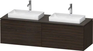 Duravit L-Cube Konsolenwaschtischunterbau wandhängend Nussbaum gebürstet Matt 1620x550x482 mm - LC48 LC4873B69690000