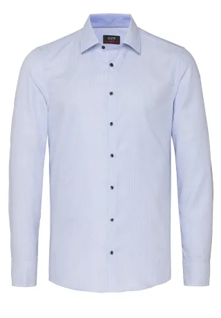 pure - PURE- City Hemd slim fit Langarm blau - Gr. - S