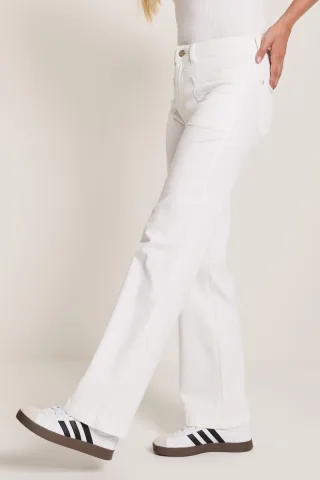 para mi - Straight Fit Jeans mit regulärer Bundhöhe weiß - Gr. - 38