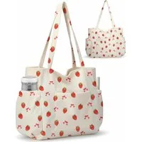Zaewry Umhängetasche Cord-Shopper für Damen, Schultertasche, stylische Tragetasche, mit 6 Fächern – Umhängetasche für Arbeit, Reisen & Fitnessstudio