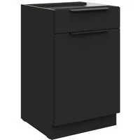 Küchen-Preisbombe Unterschrank 50 cm Küche SIENA Schwarz Vollauszug Soft-Close Küchenzeile