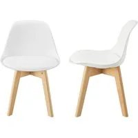 en.casa Kinderstuhl, »Elvdal« 2er Set gepolstert 56 x 38 x 33 cm Weiß