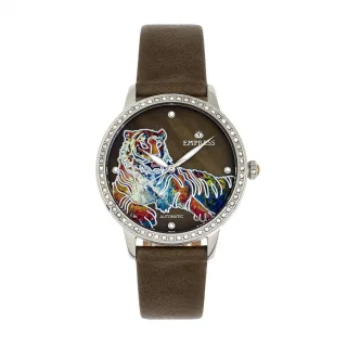 Empress Diana Automatikuhr mit graviertem MOP-Lederarmband