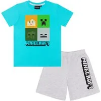 Minecraft Schlafanzug Minecraft Kinder Pyjama kurzer Schlafanzug Creeper (Minecraft)