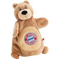 Nici Schmusetuch FC BAYERN MÜNCHEN, Handpuppe Berni 2in1 26x25 cm, mit dem Vereinslogo auf dem Bauch