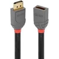 DisplayPort 1.4 Verlängerungskabel Anthra Line, Stecker > Buchse schwarz, 1 Meter