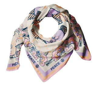 Halsüberkopf Accessoires - 120x120 Tuch Viereck Peace beige - Gr. - OS