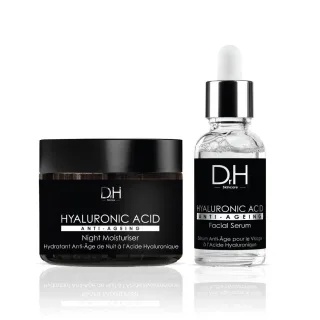 Dr H Anti-Aging Hyaluronsäure-Gesichtsserum 30 ml + Hyaluronsäure-Nachtcreme 60 ml