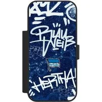 NIVOCASE Handyhülle Hertha BSC Graffiti Offizielles Lizenzprodukt Street Graffiti, Apple iPhone 17 Pro Klapphülle Handyhülle aus Kunst Leder