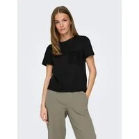 JDY Kurzarmshirt JDYSELMA S/S CROCHET POCKET TOP JRS NOOS