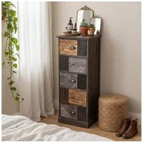 CARO-Möbel Kommode MARA, Schubladenkommode Standregal Kommode Vintage Landhaus Shabby Design Au