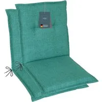 LILENO HOME Polsterauflage Niedriglehner, bequeme Sitzauflage für Gartenstühle, Stuhlkissen, (2 St., 2er Set), Gartenstuhl Auflage Türkisgrün, Sitzpolster waschbar
