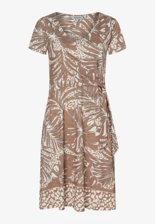 MORE & MORE - Jerseykleid mit Print braun - Gr. - 34
