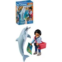 Playmobil® Zoo: Delfin und Besucherin (72091), Animals & Friends Konstruktions-Spielset, (8 St), Made in Europe