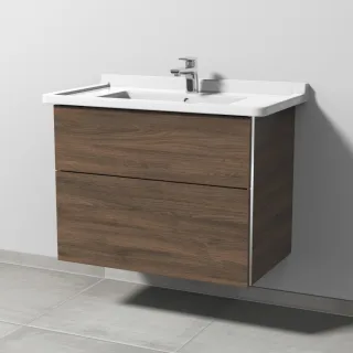 Sanipa 3way Waschtischunterbau zu Duravit Starck 3 Waschtisch mit 2 Auszügen, Eiche-Arizona BR71180