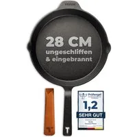 Tecor Grillpfanne Induktion - Gusseisenpfanne ungeschliffen - versch. Größen - Antihaft, Gusseisen (Cast iron pan induction)