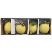Decoris season decorations Tischtuchklammer, Tischdeckenbeschwerer Zitrone 16x5x4cm Keramik 4er Set Gelb / Grün