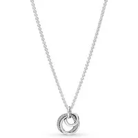 Pandora Kette mit Anhänger 391455C01-60, Damenkette 925 Silber Immer Von Familie Umgeben
