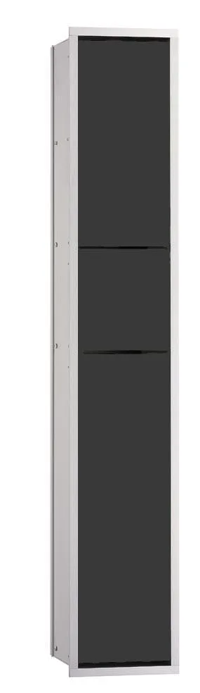 emco Gäste-WC-Modul asis 150 Unterputz, 964 mm, aluminium / schwarzDoppelfach mit Boden, mit Papierh 976027570