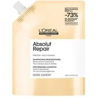 L'Oreal Deutschland Haarshampoo L'Oréal Absolut Repair Shampoo Refill 500ml Reparatur Pflege, 1-tlg., Reduziert Haarbruch sichtbar bereits nach wenigen Anwendungen