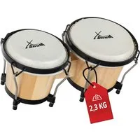 XDrum Bongo Bongos Club - 6" Macho und 7" Hembra, inkl. Stimmschlüssel, mit Naturfellen und professionellem Stimmsystem