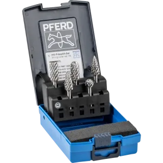 PFERD TOOLS Hartmetall Hochleistungsfrässtift Set STEEL 5-tlg. Schaft-Ø 6 mm für Stahl - 21901812