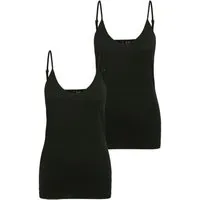 Vero Moda Spaghettitop VMMAXI MY SOFT V SINGLET 2PACK (2-tlg., 2er-Pack) Baumwollmischung, slim fit