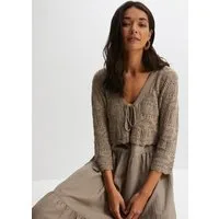 bonprix Ajourstrickjacke bequeme Passform, 3/4-Ärmel, Ajour-Bolero