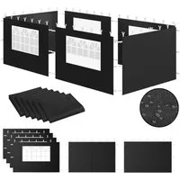 Zelsius Pavillonseitenteil Seitenwände für Pavillon 3x6 m, 6-teilig, Schwarz, Gartenzelt, UV-Schutz & UPF-Wert: 30